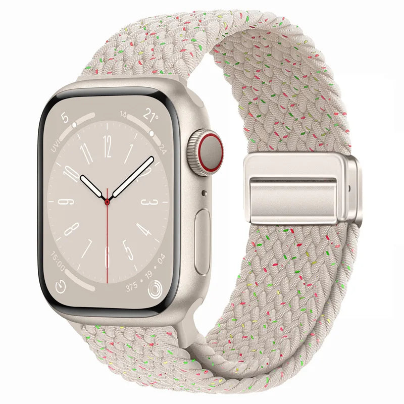 Geflochtenes Armband für Apple Watch 44mm 40mm 45mm 49mm 41mm 38mm Schnallenarmband iWatch Series SE 7 3 6 8 9 Ultra 2 Magnetisches Armband