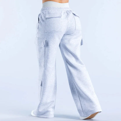 Men's Casual Pants Multiple Pockets American Style Work Pants Women Low Waist Belted Straight Leg Wide Leg Pants