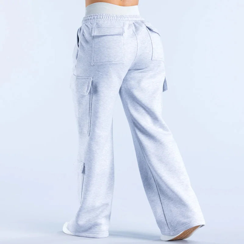 Men's Casual Pants Multiple Pockets American Style Work Pants Women Low Waist Belted Straight Leg Wide Leg Pants