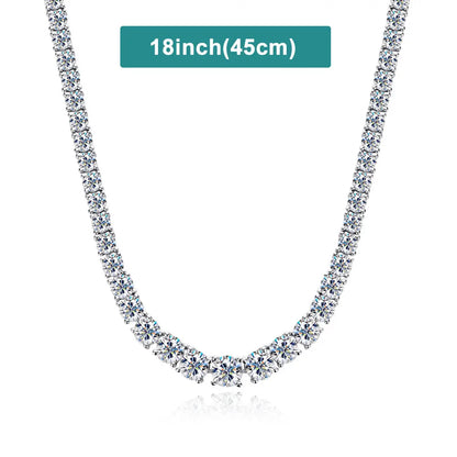 KNOBSPIN D Color Moissanit Tennis Halskette 925 Sterling Silber vergoldet 18k Gold Halskette für Damen Herren Hiphop Party Schmuck