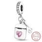 Charm 925 Sterling Silver Pink Pendant Charm Fit Original Charm Bracelet Necklace Beads DIY Jewerlry Accessories