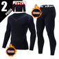 2er-Set Herbst/Winter Herren Sport- und Freizeit Thermo-Unterwäsche-Set Bequem, stark dehnbar, Sportler-Rundhalsoberteil, vielseitige Hose
