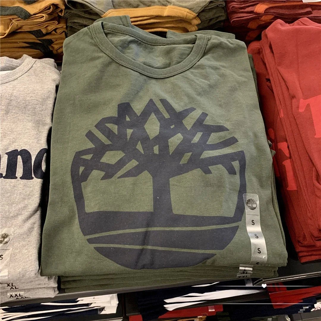 2025 Neue heiße Mode Sommer Herren Outdoor Klassisches Baumwoll bedrucktes Freizeit Multifunktions T-Shirt mit Baum-Logo und einfacher Passform