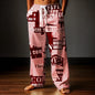 Herren Hose 2025 mit Zeitungsbuchstaben-Print, Baggy Fit, Freizeithose, Mid Waist, elastischer Kordelzug, Streetwear, Herbst