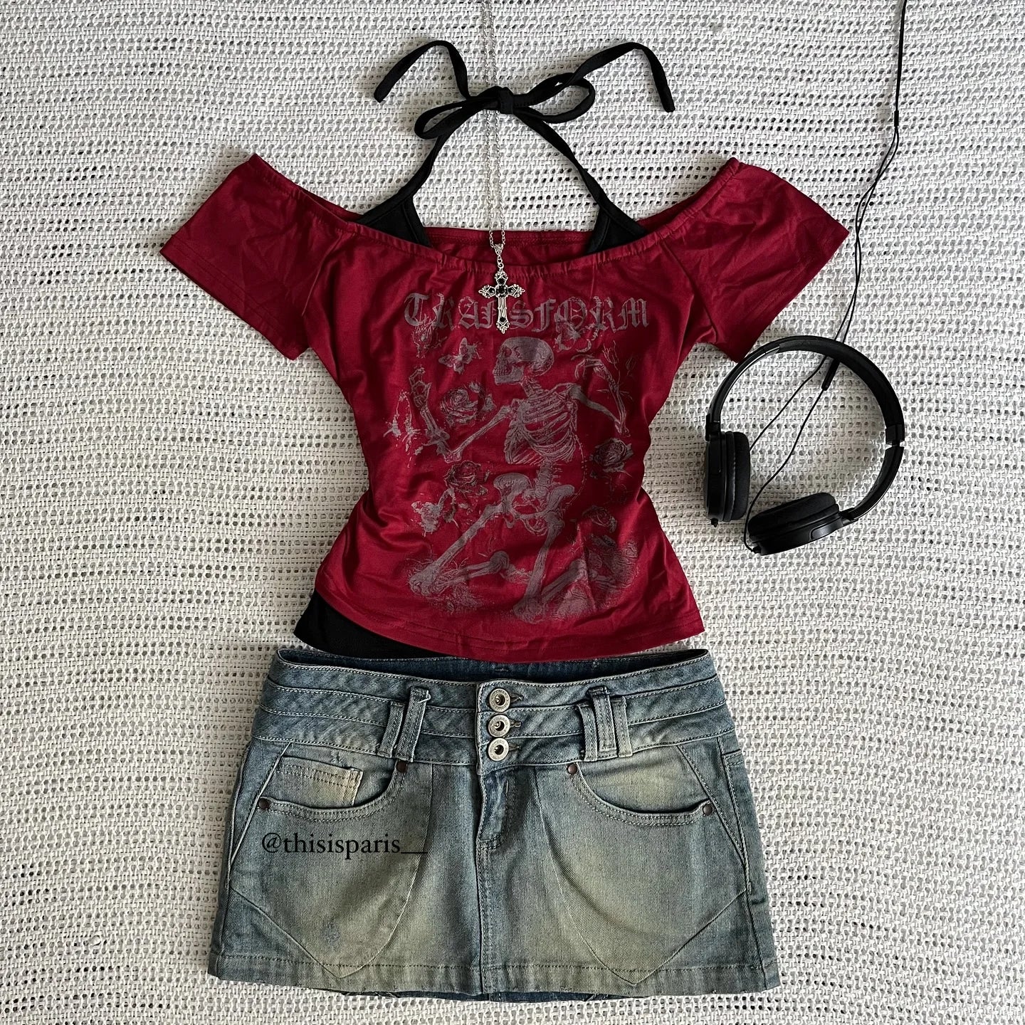 Millennium 2000er Y2K Crop Top Ästhetik Süßes und sexy Weste Damen ärmellose Freizeit Anime bedruckte Weste Harajuku rotes komplettes Outfit Em