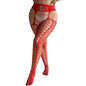 Women Fishnet Open Crotch Suspender Tights XXXL