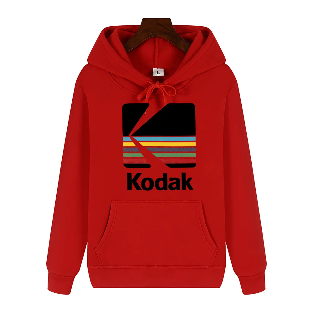 Kodak Brand Fashion Retro Y2K Print Autumn and Winter Men Sports Hoodie Outdoor Casual Casual Comfortable Street Jacket Clothing