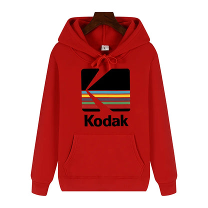 Kodak Brand Fashion Retro Y2K Print Autumn and Winter Men Sports Hoodie Outdoor Casual Casual Comfortable Street Jacket Clothing