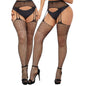 Plus Size Fishnet Garter Belt Bodysuit Tights XXL