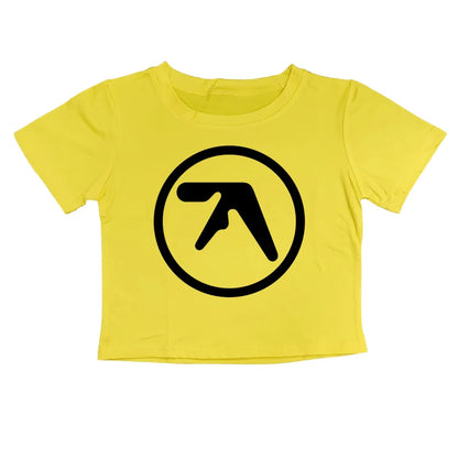 Punk Aphex Twin Print Oversize Hip Hop Women Crop Top Tee