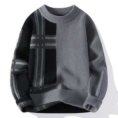 2024 Autumn/Winter New Men's Round Neck Knitted Hoodie Sweater High Quality Skin friendly Fashion Versatile Casual Sweater
