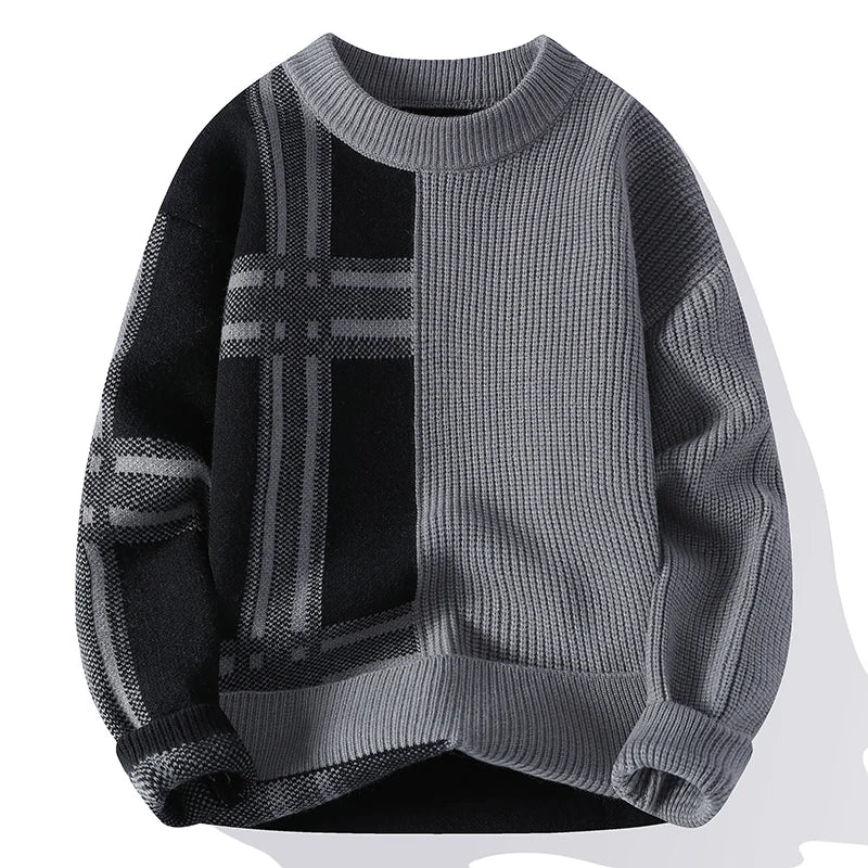 2024 Autumn/Winter New Men's Round Neck Knitted Hoodie Sweater High Quality Skin friendly Fashion Versatile Casual Sweater