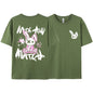 Pink Ragdoll Rabbit Harajuku Print T-Shirt Men Loose Oversize  Clothing Hip Hop Casual Short Sleeve S-XXXL Cotton T-Shirt Couple