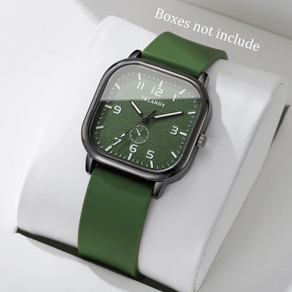 Fashion Square Damenarmbanduhr Lässige Silikonarmband Quarzuhr Sportarmbanduhr für Herren Damen Studenten (Ohne Box)