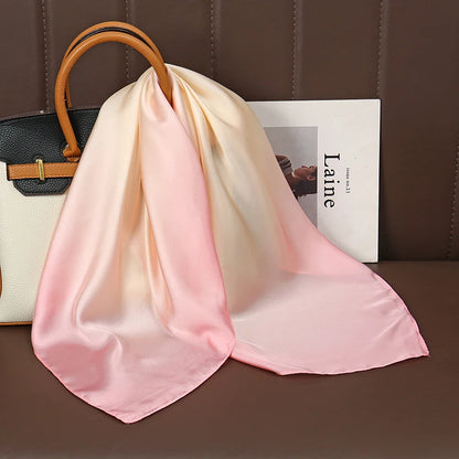 Luxury Print Satin Silk Square Scarf for Women Shawl Hijab Neckerchief Female Hair Ribbon Headband Fashion Wrap Bandana 2023 New