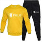 Men's autumn and winter set of round-neck sweatshirts and jogging pants, fashionable for autumn and winter, fitness and casual