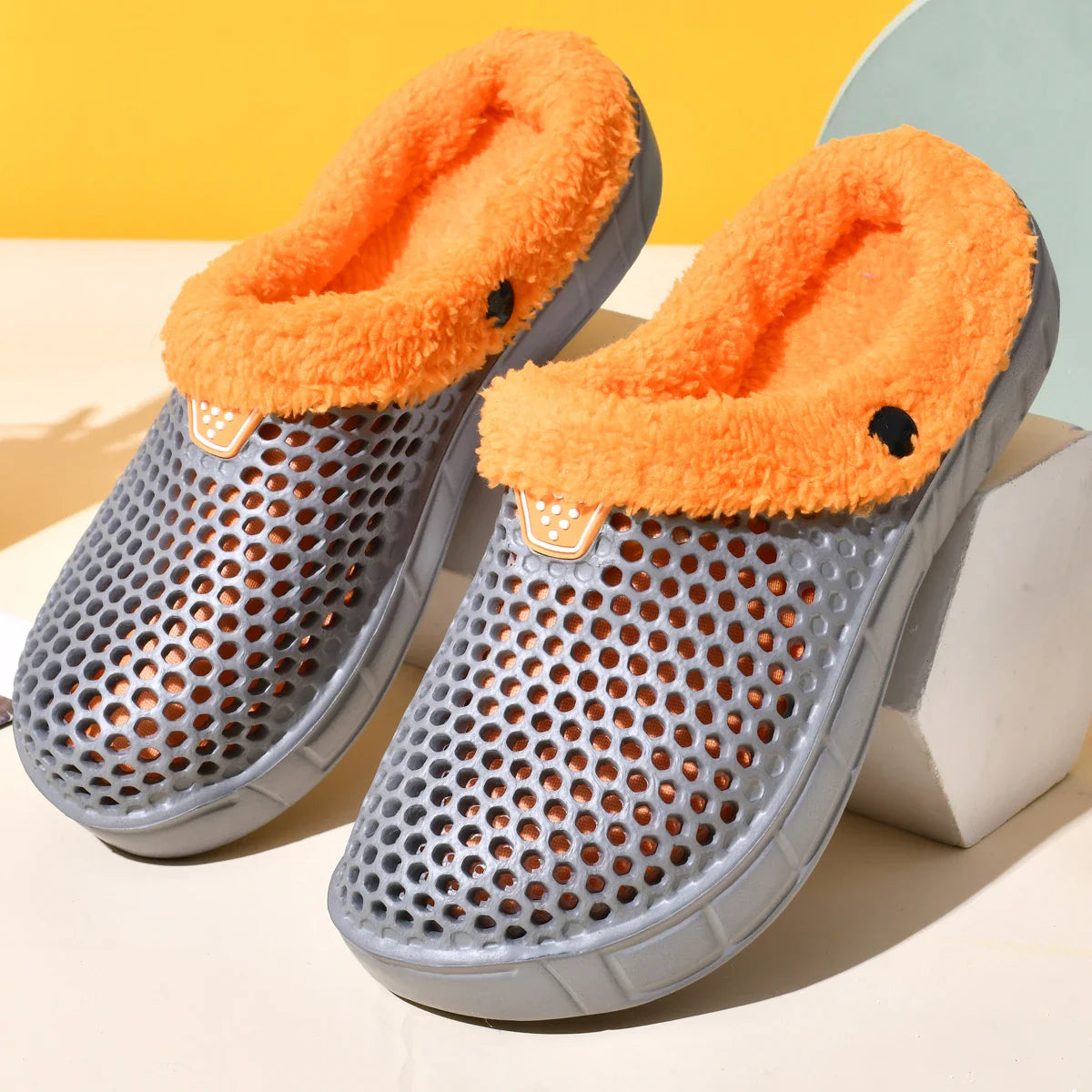 Paar Winter Warme Samt Clogs Pantoletten – Herren & Damen