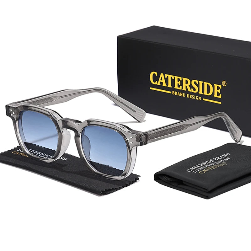 CATERSIDE Fashion Men Sunglasses Small Frame Square Personalized Design Sun Glasses Women Travel Party Business Festival Gift