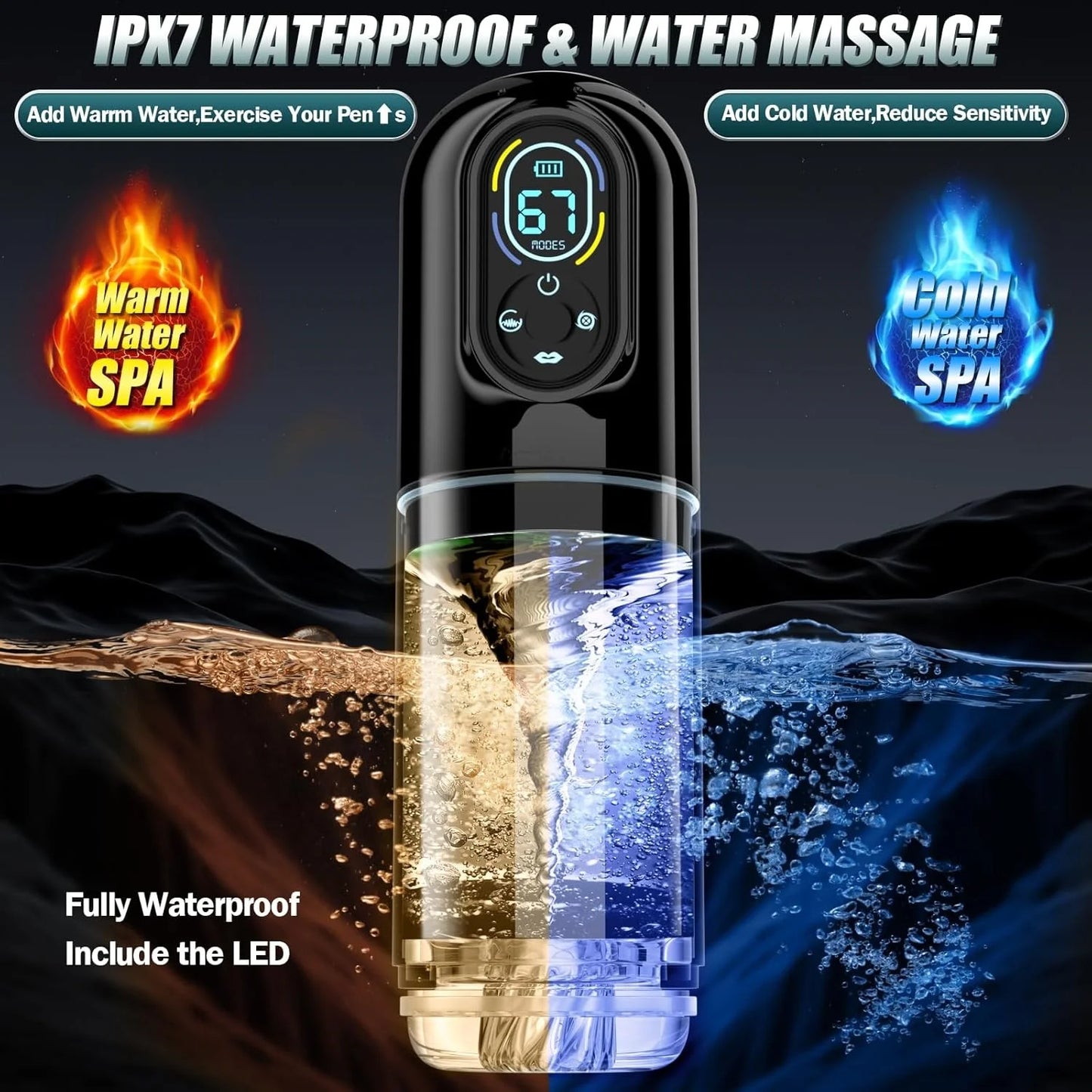 KUSHOR Automatic Male Masturbator | 7 Modes LCD