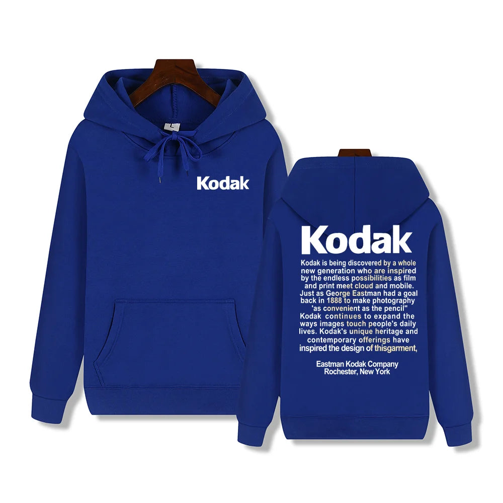 Kodak Print Fashion Men‘s Sportswear Autumn Winter Daily Street Casual Comfortable Loose Sports Hoodie