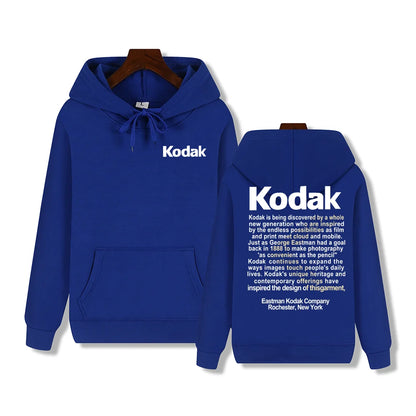 Kodak Print Fashion Men‘s Sportswear Autumn Winter Daily Street Casual Comfortable Loose Sports Hoodie