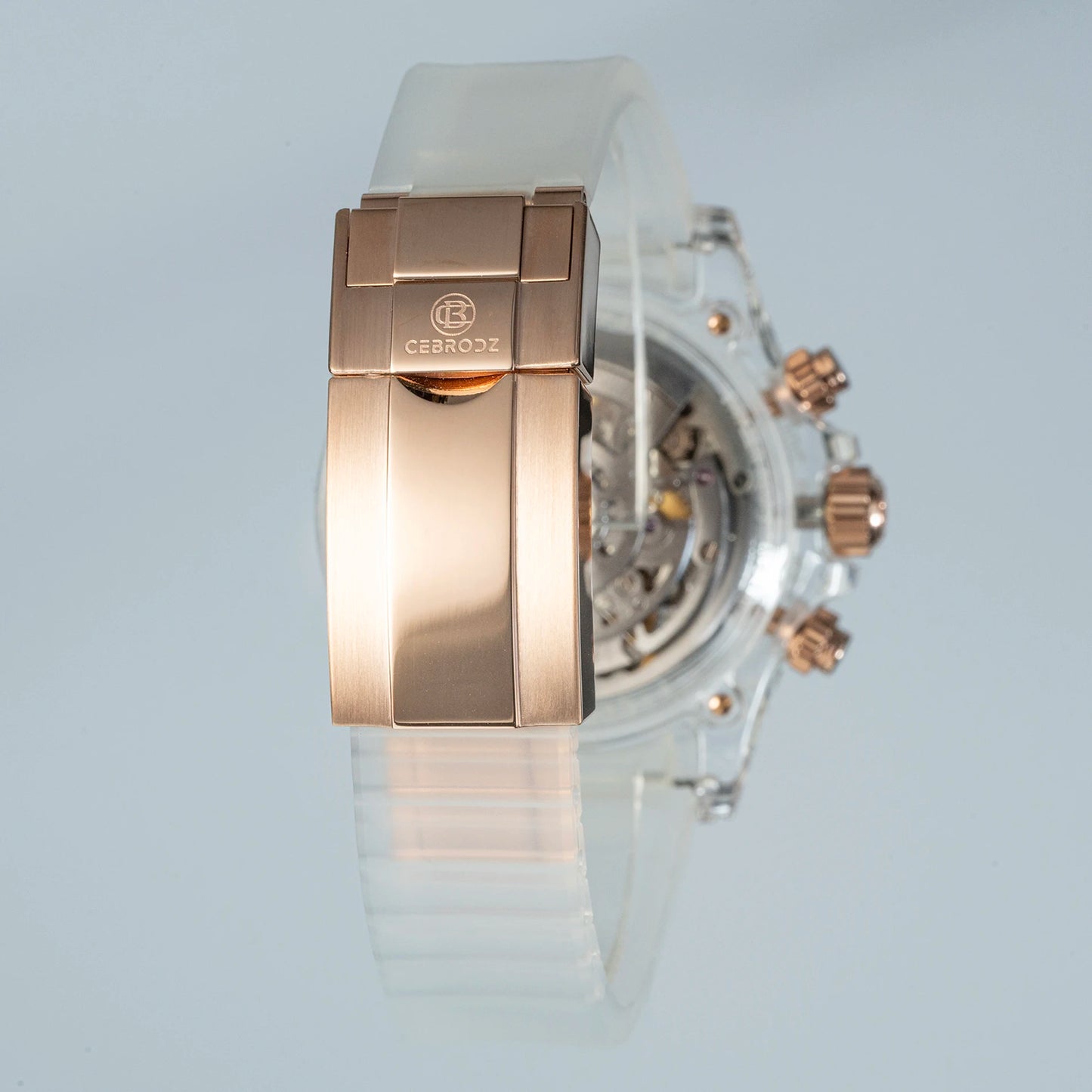 CEBRODZ Chronograph High-transparency Crystal Sapphire Mechanical Watch for Men Luxury Lightweight Men's Wristwatches 165122A