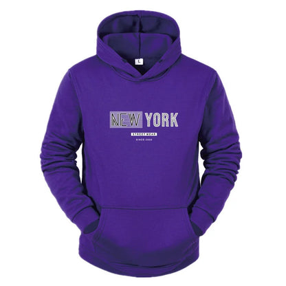 New York City Men's and Women's Hooded Fashion Letter Print Pattern Sportswear Casual Harajuku Hooded Pullover Sportswear