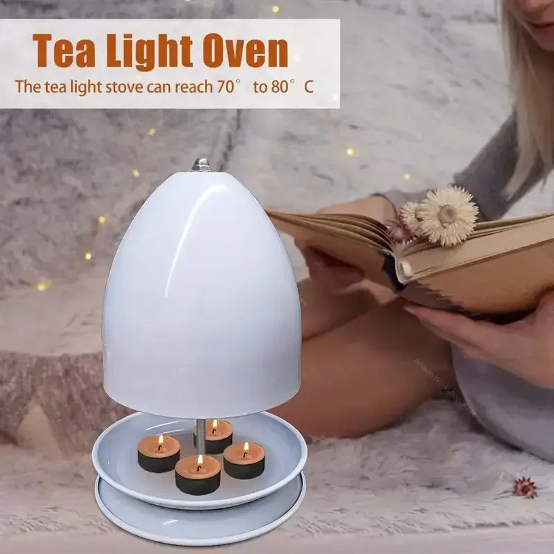 Tea Light Oven Tealight Candle Heater Double-Walled Metal Radiator Candle Heater Hand Warmer For Home Study Office Living Room
