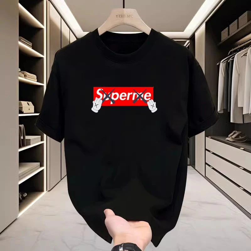 2025 Neues Design Trendige Marke Lockere T-Shirts für Herren und Damen Reine Baumwolle Sport Mode Lässige Sport Jungen und Mädchen Oberteile