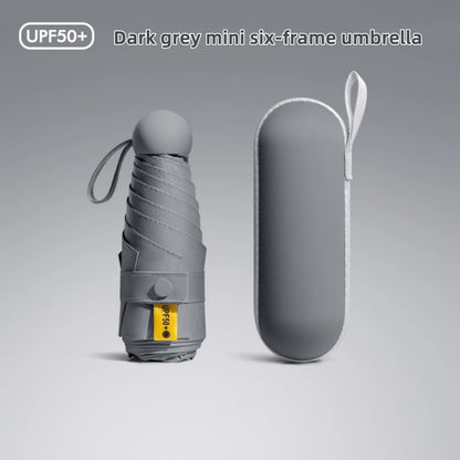 1pc Anti-Uv Mini Umbrella For Sunny And Rainy Days, Portable With Uv Coating And 6 Reinforced Ribs