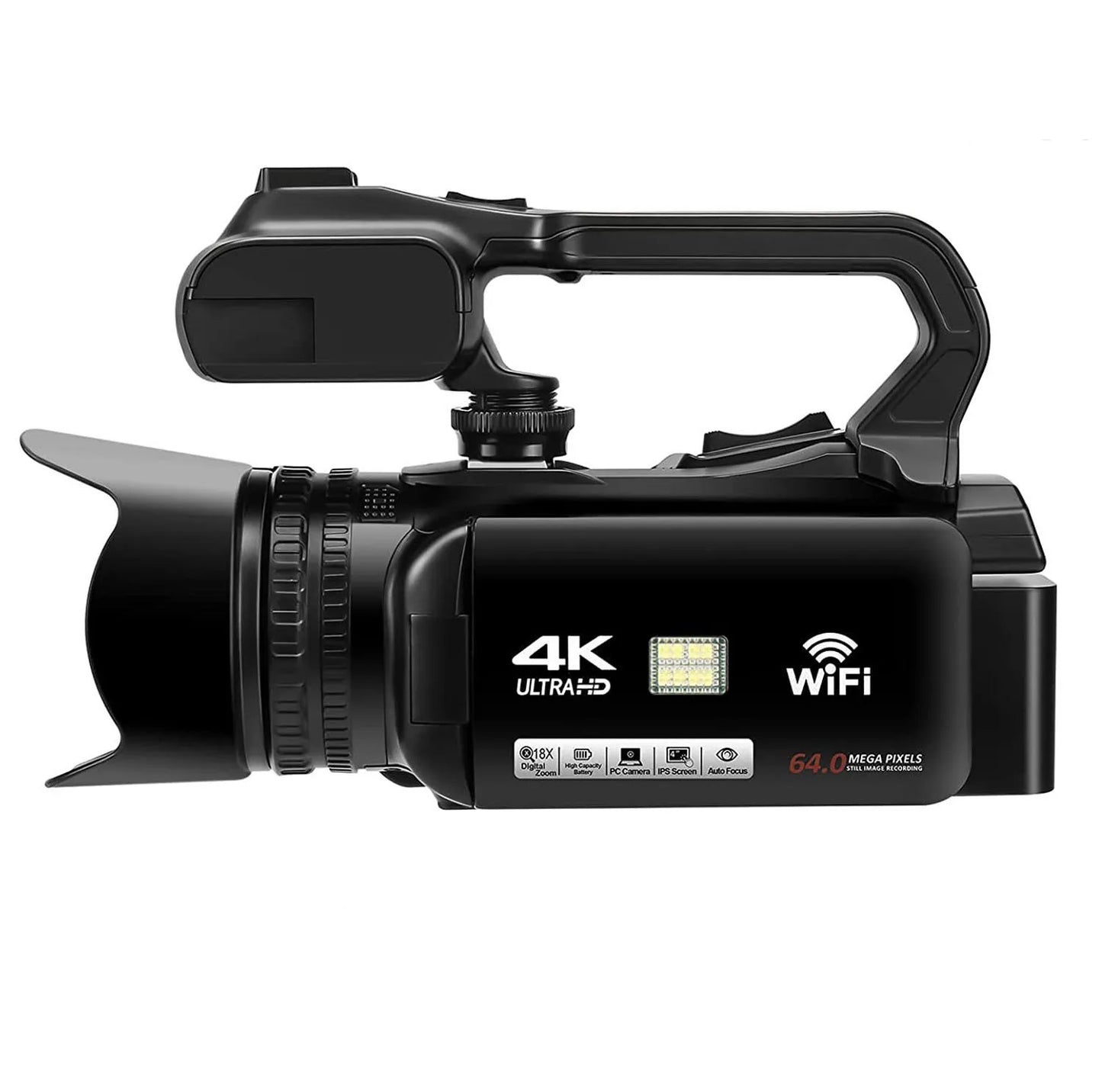 WIFI Camcorder 4K 64MP 60FPS Vlogging Touch Screen
