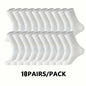 5/10/20 Pairs Neutral Solid Color Round Neck Socks Spring Autumn Sweat Absorbing Breathable Comfortable All-season Sports Socks