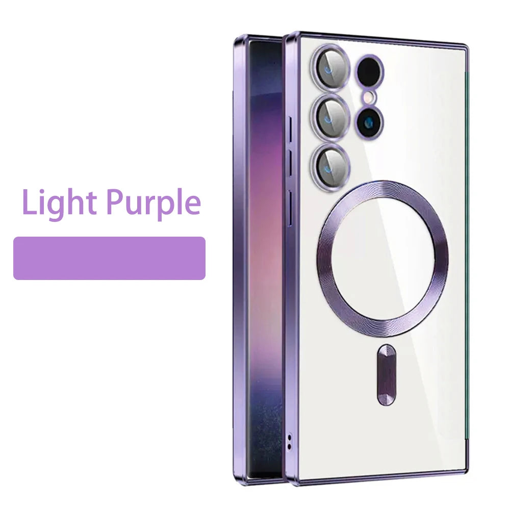 Light purple phone case with gradient effect on a white background