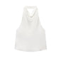 DAMEN 2025 Neckholder-Tops für Frauen Schwarzes Satin-Rückenfreies Top Damen Rosa Sommer Strandtop Damen schulterfreies Camisole-Top Frauen