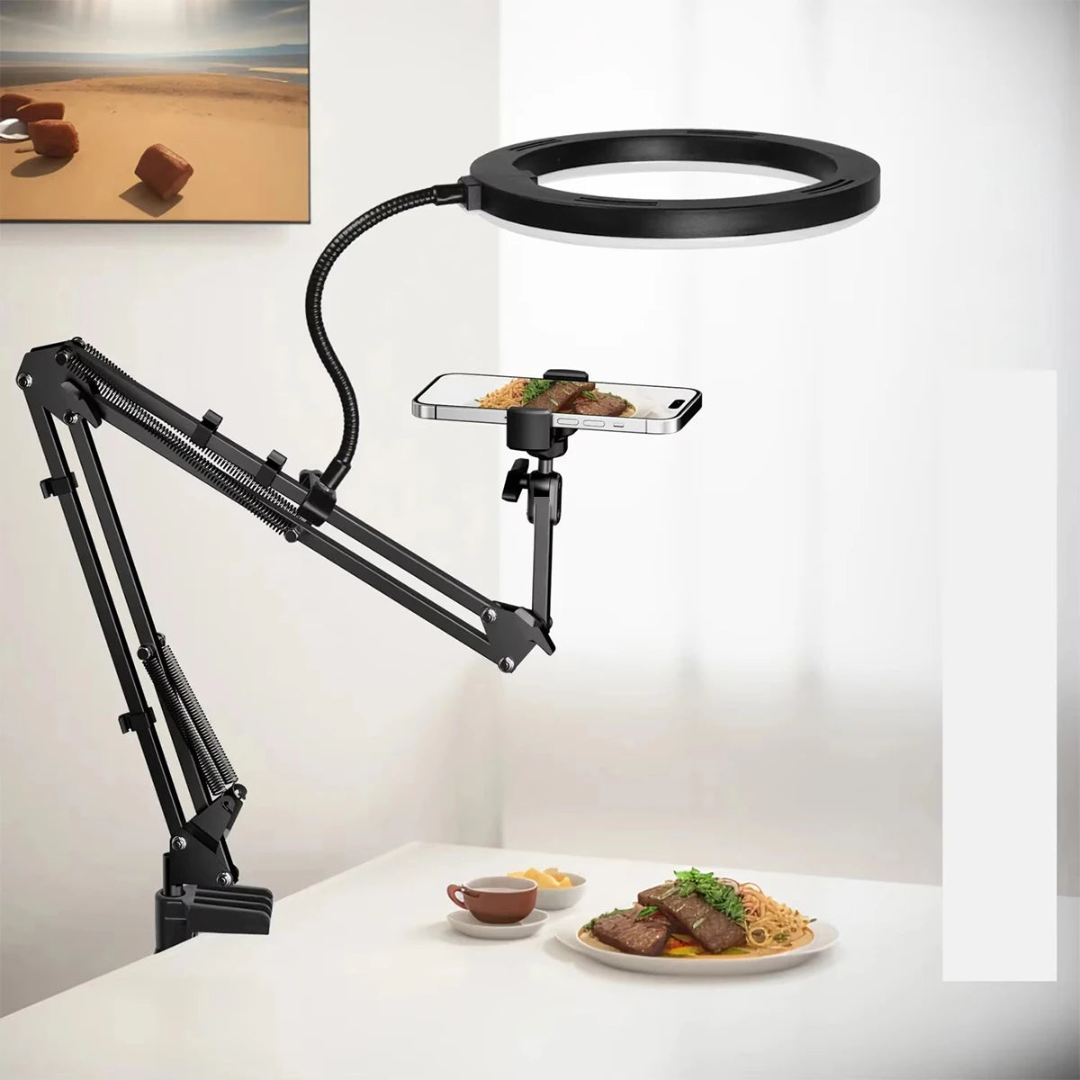 Live-Ständer Handy Professionelle Overhead-Beleuchtung Feste Aufnahme Kamera Mit Anleitungs-Aufnahme Video Selfie Stick