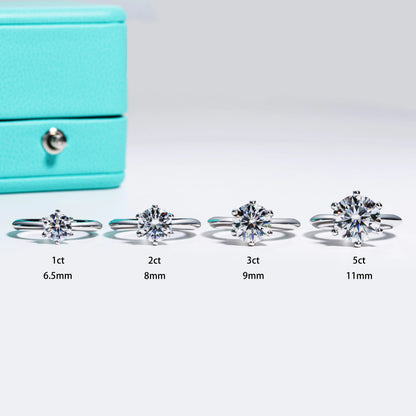 AnuJewel 1ct 2ct 3ct 5ct D Color Moissanite Engagement  Ring for Women 925 Sterling Silver Gold Plated Solitaire Rings Wholesale