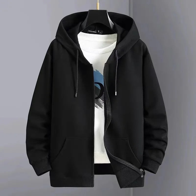 Men's Fleece Lined Hoodie Jacket | Open Cardigan Style