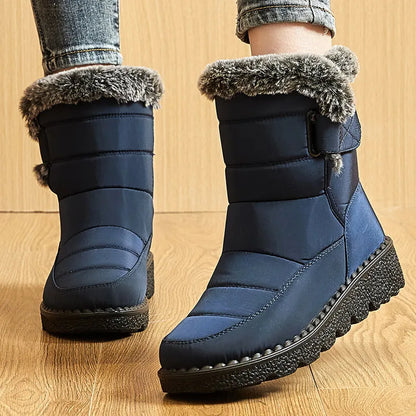 Women's Boots 2025 Trend Winter Shoes For Woman Winter Boots Ankle Low Heels Waterproof Snow Boots With Fur Shoes