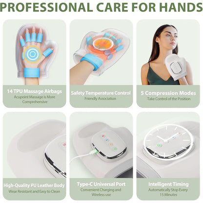 Hand Massager with Heat & Compression - Carpal Tunnel