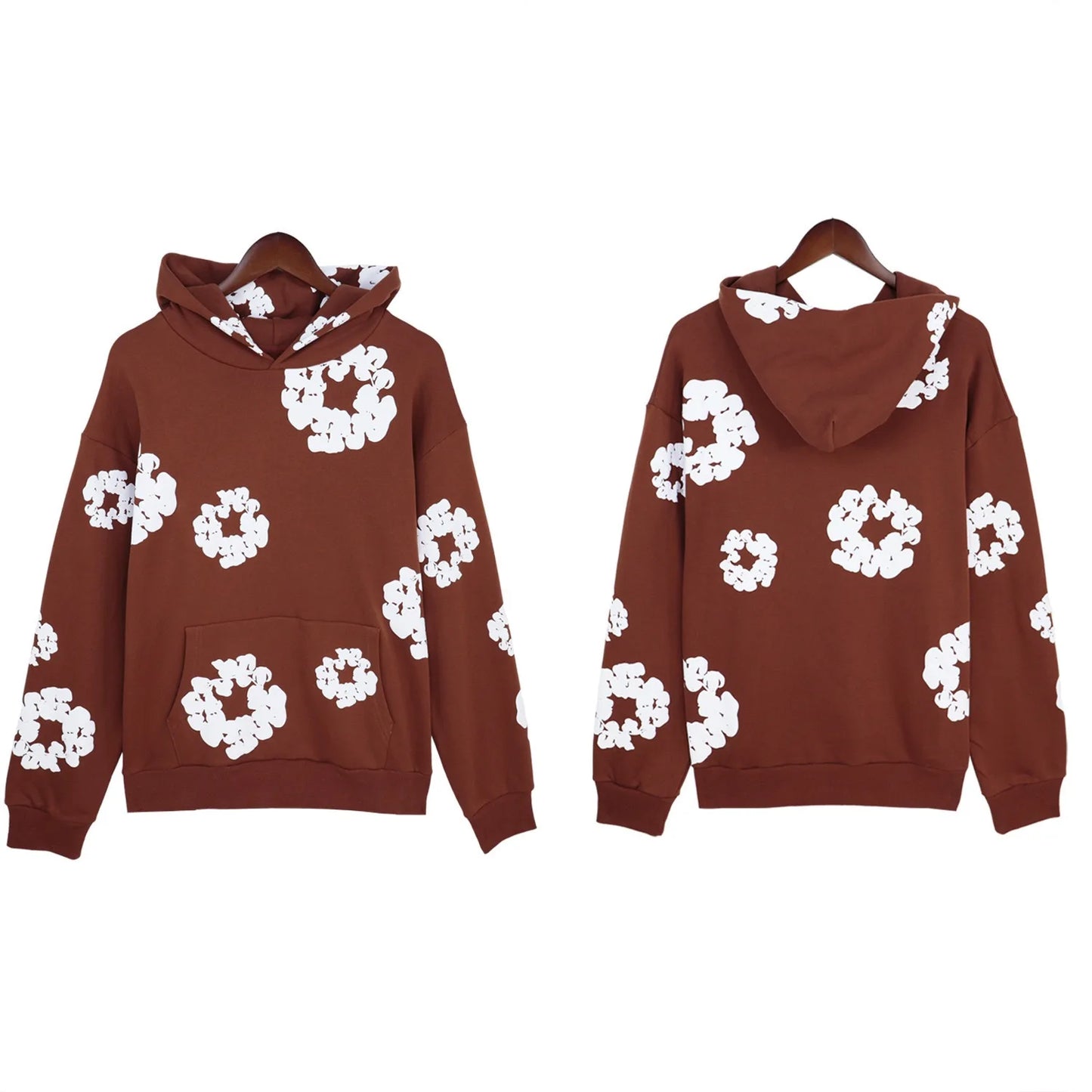 Hoodie Cross border European and American Hot selling Cotton Foam Printed Tears Hoodie Men's and Women's Hoodies