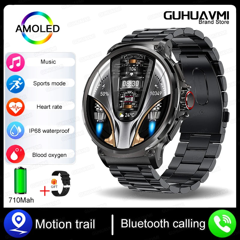 1.85" AMOLED Smartwatch - GPS, Bluetooth Calls, 710mAh Battery
