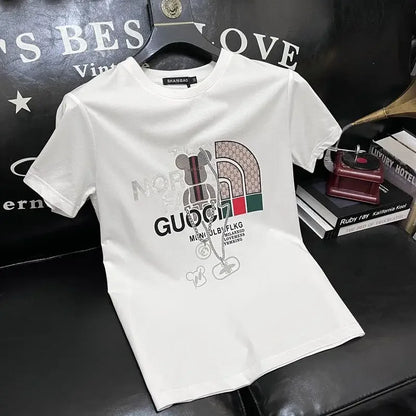 Europäische Station 2025 Sommer Trend Marke Buchstaben Druck Herren Rundhals Kurzarm T-Shirt Herren Mode High-End Top