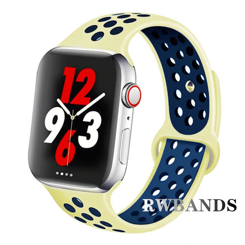 Sport Strap for Apple Watch Band 46mm 44mm 40mm 42-38-41mm 45mm Breathable Bracelet iWatch Series 10 9 8 7 6 SE 5 3 Ultra 2 49mm