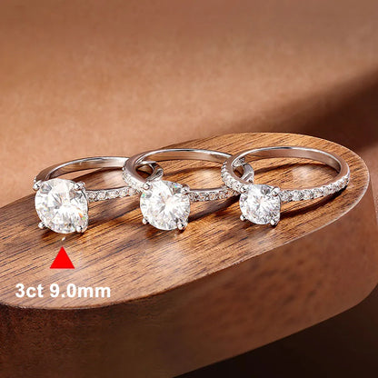 KNOBSPIN D VVS1 1-3ct Round Moissanite Ring 18K White Gold Plated s925 Sterling Silver with GRA Diamond Wedding Rings for Women