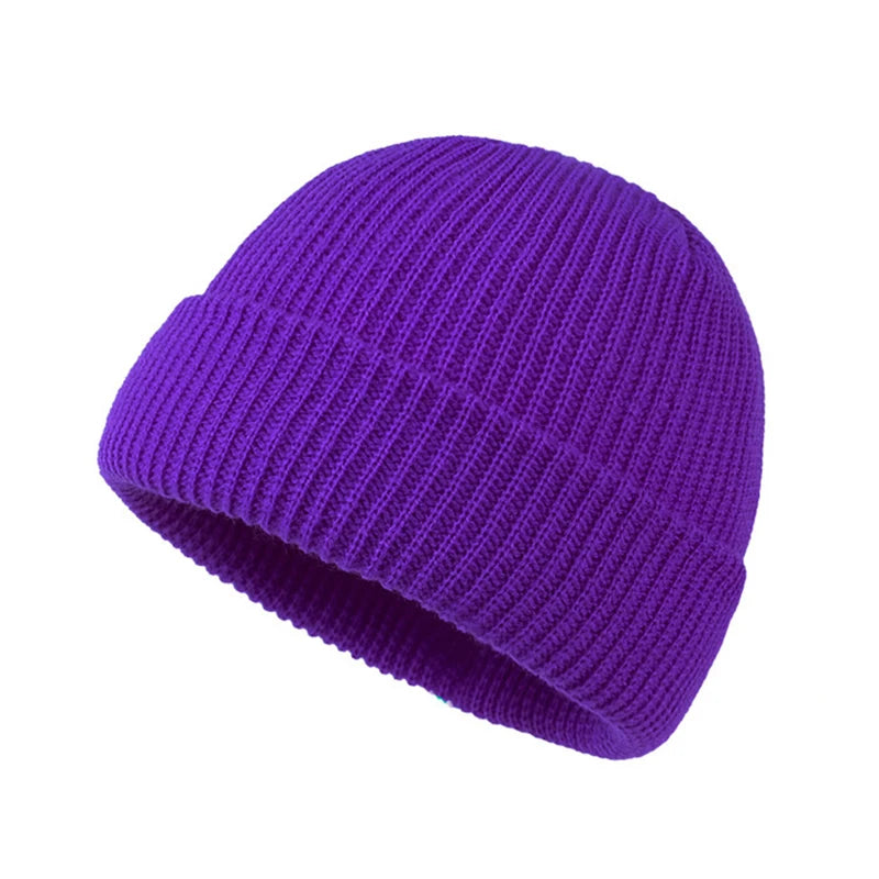 Rimiut Strickmütze für Herren & Damen Mützen Wolle Mode Einfache Warme Mütze Beanies Einfarbig Herbst Winter Mütze Trendiger Stil