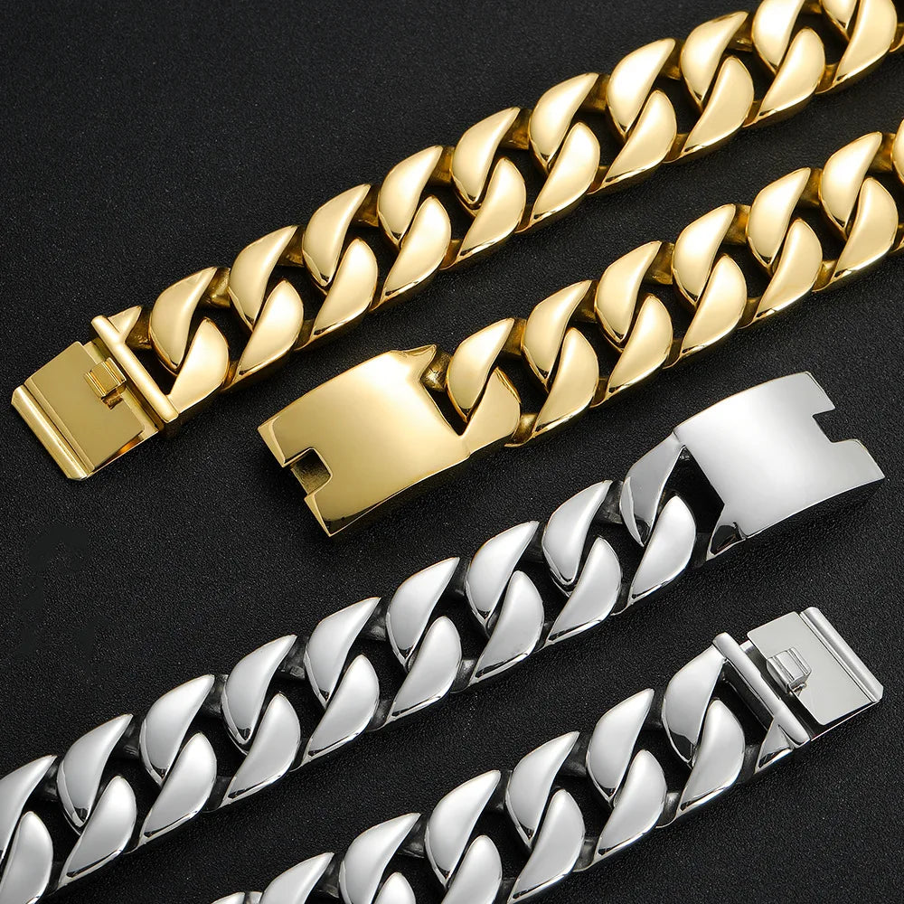 SDA 26mm/32mm Cuban Link Chains Stainless Steel Jewelry High Quality Chunky Necklace Woman Hip-hop Jewelry for Free Shipping