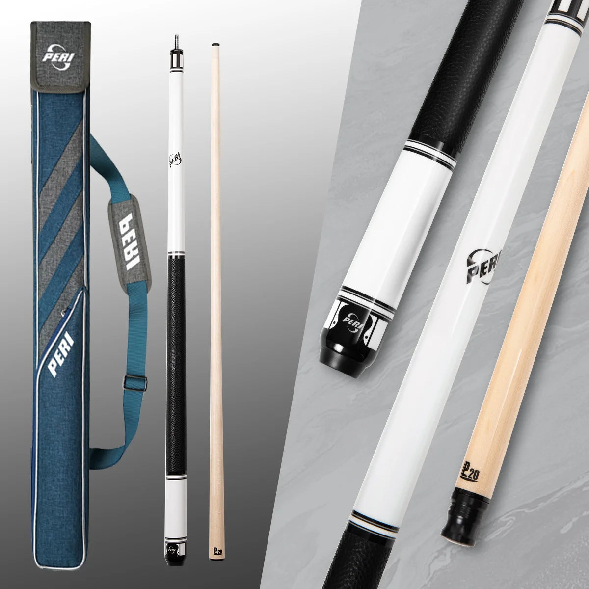 PERI 58" Knight ST Serie P20 Schaft Billard Queue Stock 12.5mm Professionelles Billard Queue Set