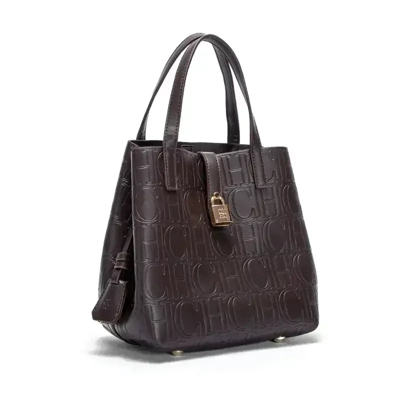 CH Geprägte Damen Crossbody Bag Buchstabendruck Design Damen Handtasche Große Kapazität Tragetasche Elegantes Temperament Damen Schultertasche