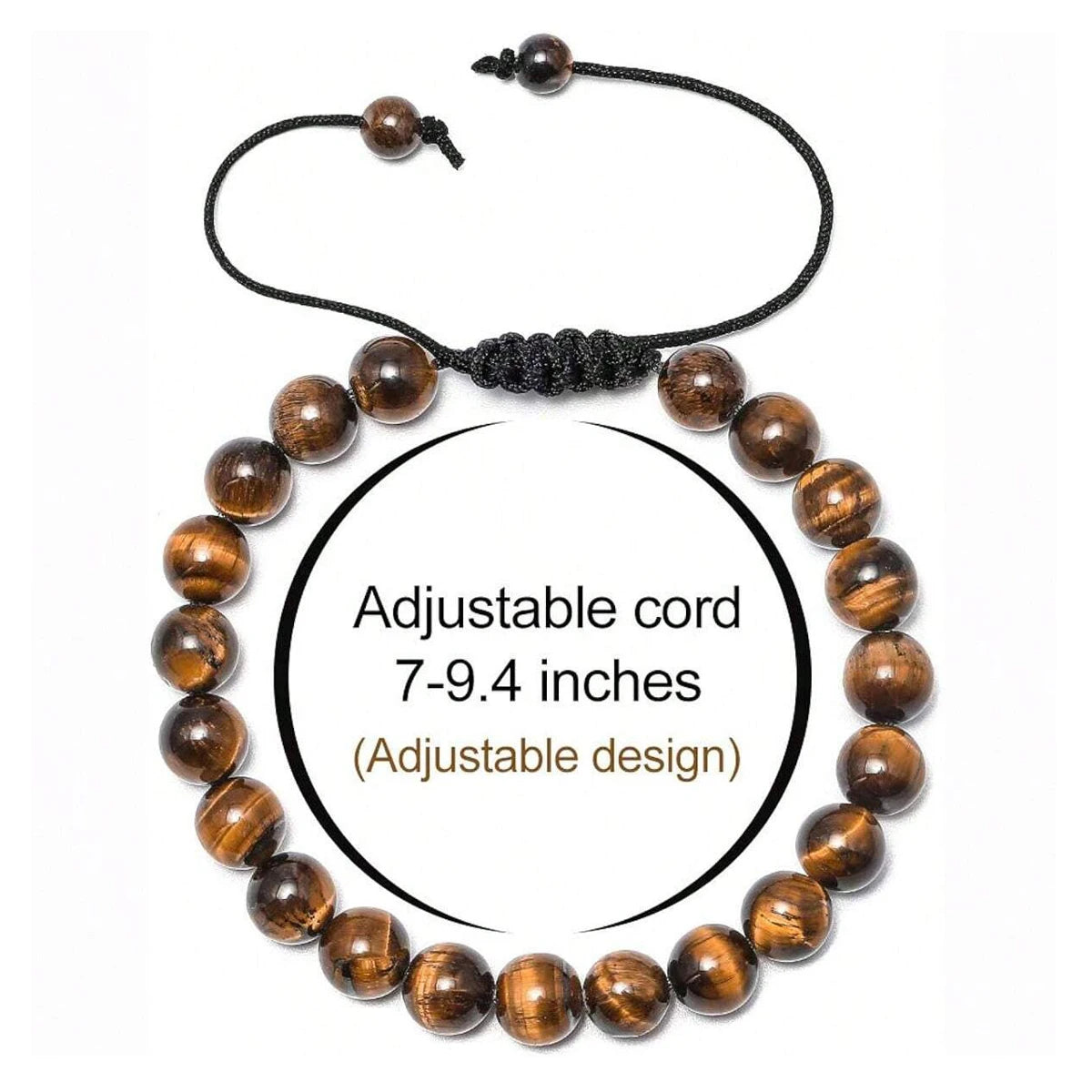 3-fach gewickeltes 8mm Natur Tigerauge Lava-Stein Schutz-Armband HANDGEMACHT Herren Geschenk