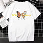 Kaufen Sie modische T-Shirts, kurzärmelige T-Shirts mit Sommer-Buchstabenmuster, lockere und atmungsaktive Eltern-Kind-Freizeit-T-Shirts